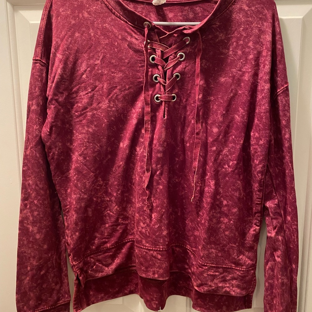 Mudd purple and pink washed sweater/long sleeve